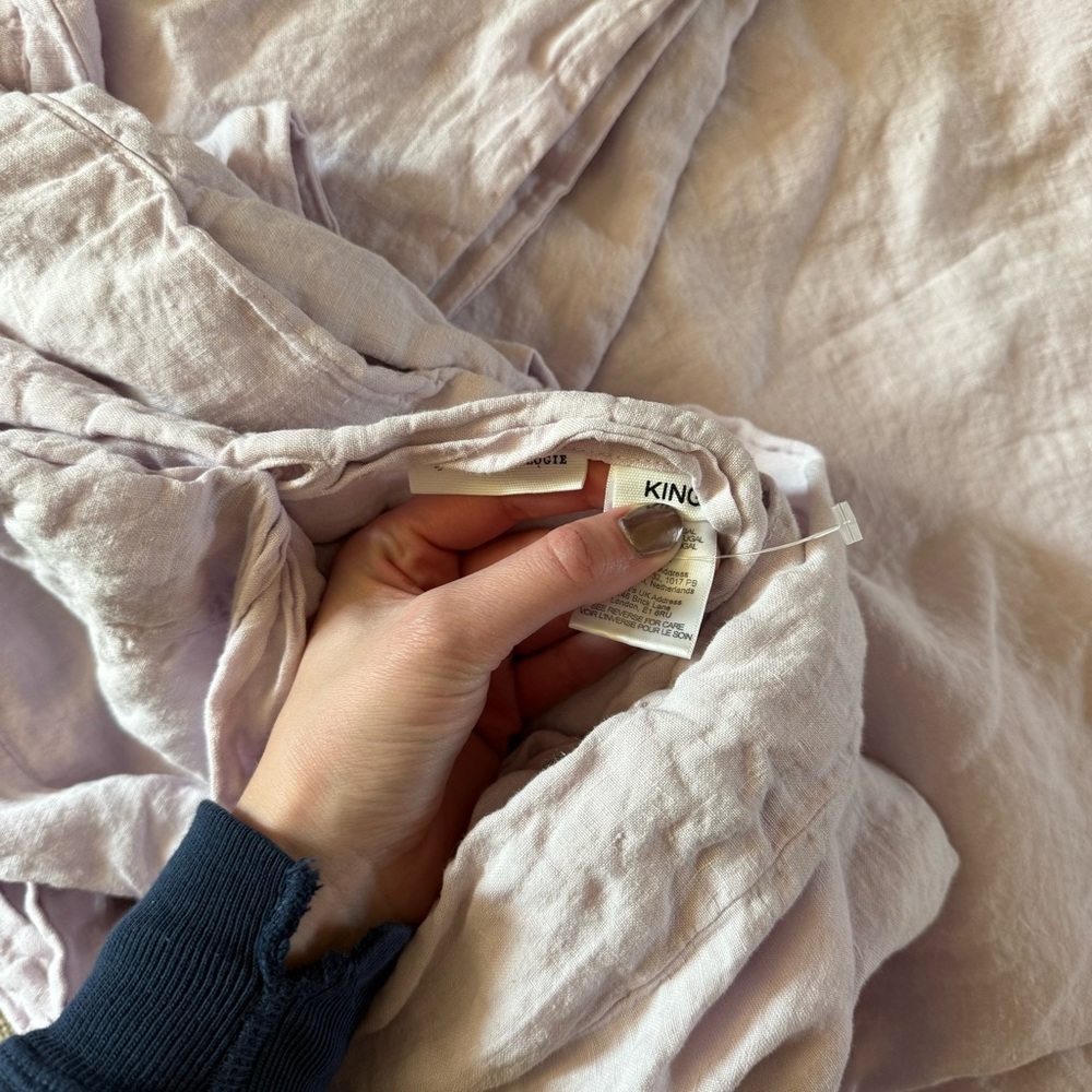 Anthropologie washed linen duvet cover lilac - Picture 5 of 5